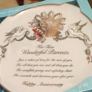Anniversary porcelain plate, New Wonderful Parents